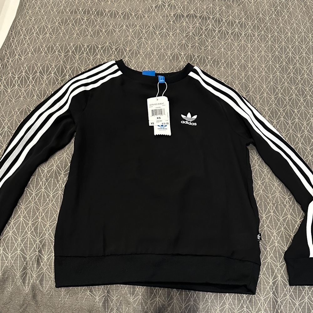 Adidas Black Crewneck with White Accents